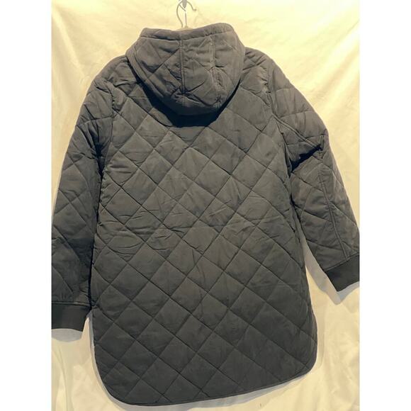 Women's DKNY Black Long Puffer Jacket, Hooded, NWT, XL - Picture 6 of 12